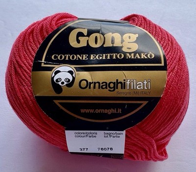 Lot Of 9 Dark Pink 100% COTTON Skeins By GONG Cotone Egitto Mako ORNAGHI FILATI