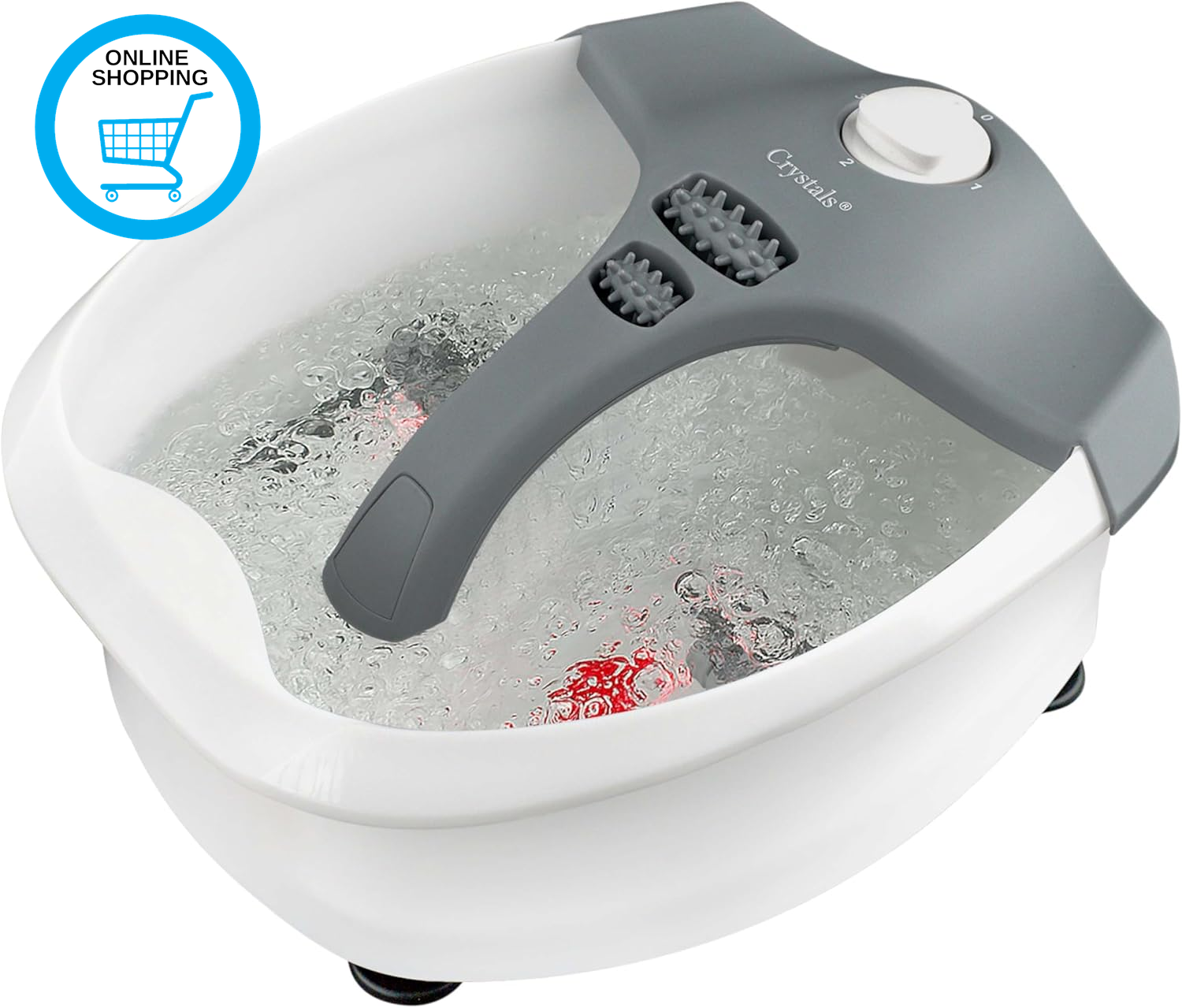 Foot Spa + Massager Bath with Electric Controller, Bubbles, Soothing Vibration M