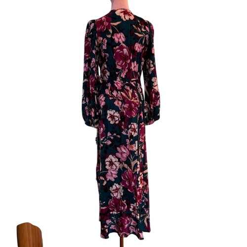 NWT Band of the Free 1/2 Wrap Dress Pine Plum 1/2 Elastic Waist Ruffle Hem M - 第 2/13 張圖片