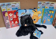 Webkinz Black Cat HM135 - 8" - NEW w/ SEALED CODE, GIFT BAG & 4 STICKER SHEETS