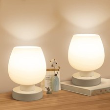 Touch Bedside Table Lamp Set of 2 - Small Modern, 3-Way Dimable Desk lamp with..