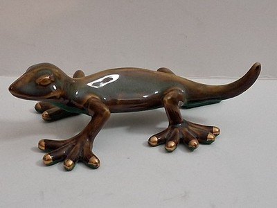 Ceramic Lizard - Greenish Brown