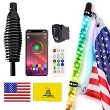 1PCS 3FT Whip Lights with Upgraded Spring Base, Spiral 3FT-1PCS With Springs