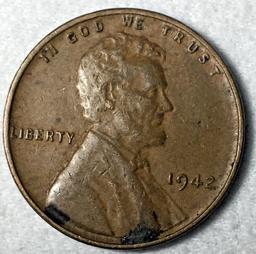 1942 Lincoln Wheat Cent no mint mark BN color VG condition 3.1G Free Shipping!