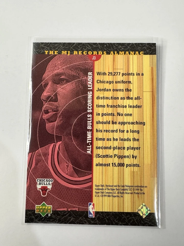 1999-00 Upper Deck Hardcourt #J3 Michael Jordan The MJ Records Almanac - Image 2 of 2