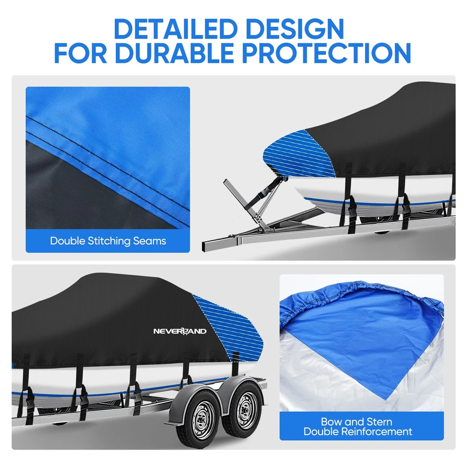 NEVERLAND Boat Cover Waterproof Heavy Duty 4.2m-4.9m Sunproof Breathable 300D - image 4 of 4