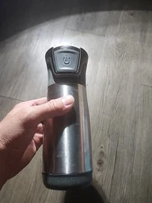 Preowned  Contigo Stainless Steel Travel Mug 16oz Autoseal Silver And Blue Color