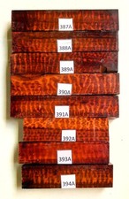 3 pcs 1" x 1" x 4"  5 pcs 1" x 1" x 5" high figured snakewood turnings