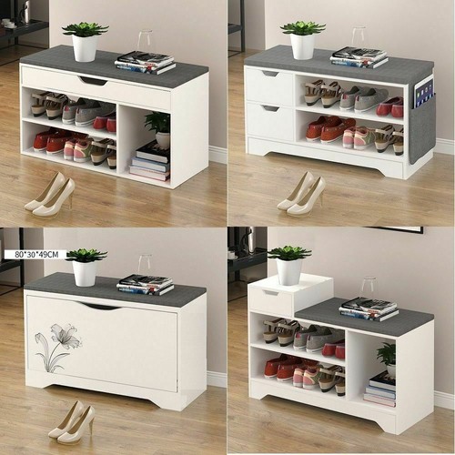 white wood shoe rack bench