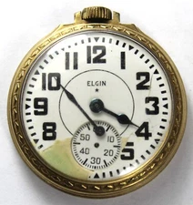 1943 Elgin BW Raymond Grade 478 16s 21j RAILROAD GRADE Pocket Watch Parts/Repair
