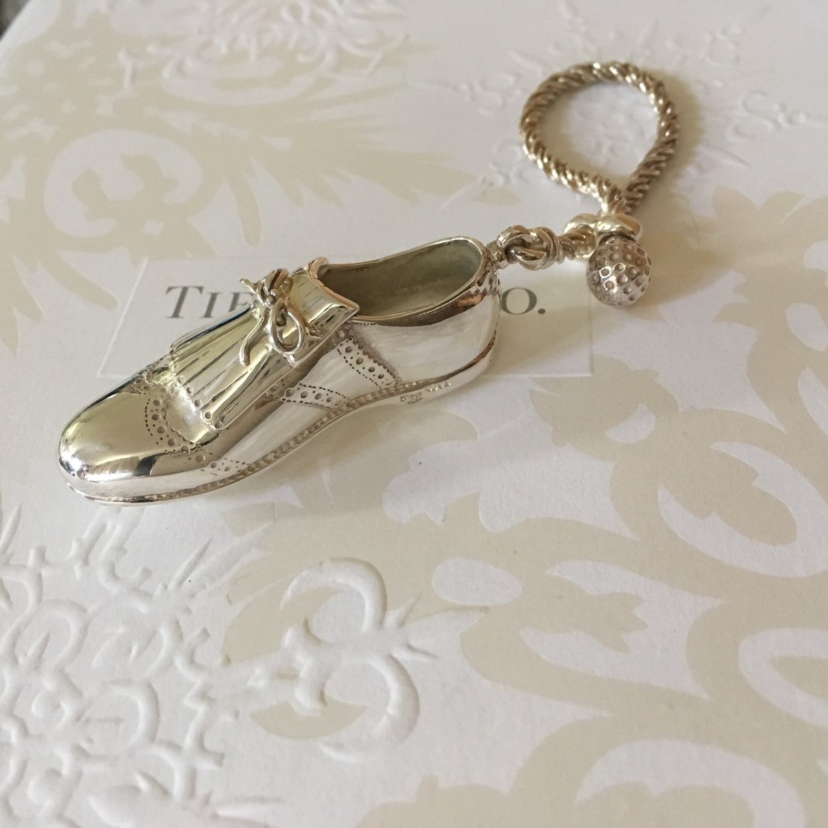 Authentic Tiffany & Co. Golf Shoe Key Ring Retired Vintage