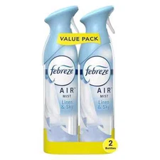 Febreze Odor-Eliminating Air Freshener Spray, Linen and Sky, 8.8ozs 2 Ct