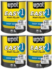 4x UPOL EASY 1 Lightweight Car Body Filler Deep Repair 3L + Hardener & Spreader