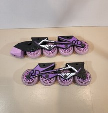 Roller Derby Girls Purple Pink 2 In 1 Inline Quad Adjustable Replacement Wheels
