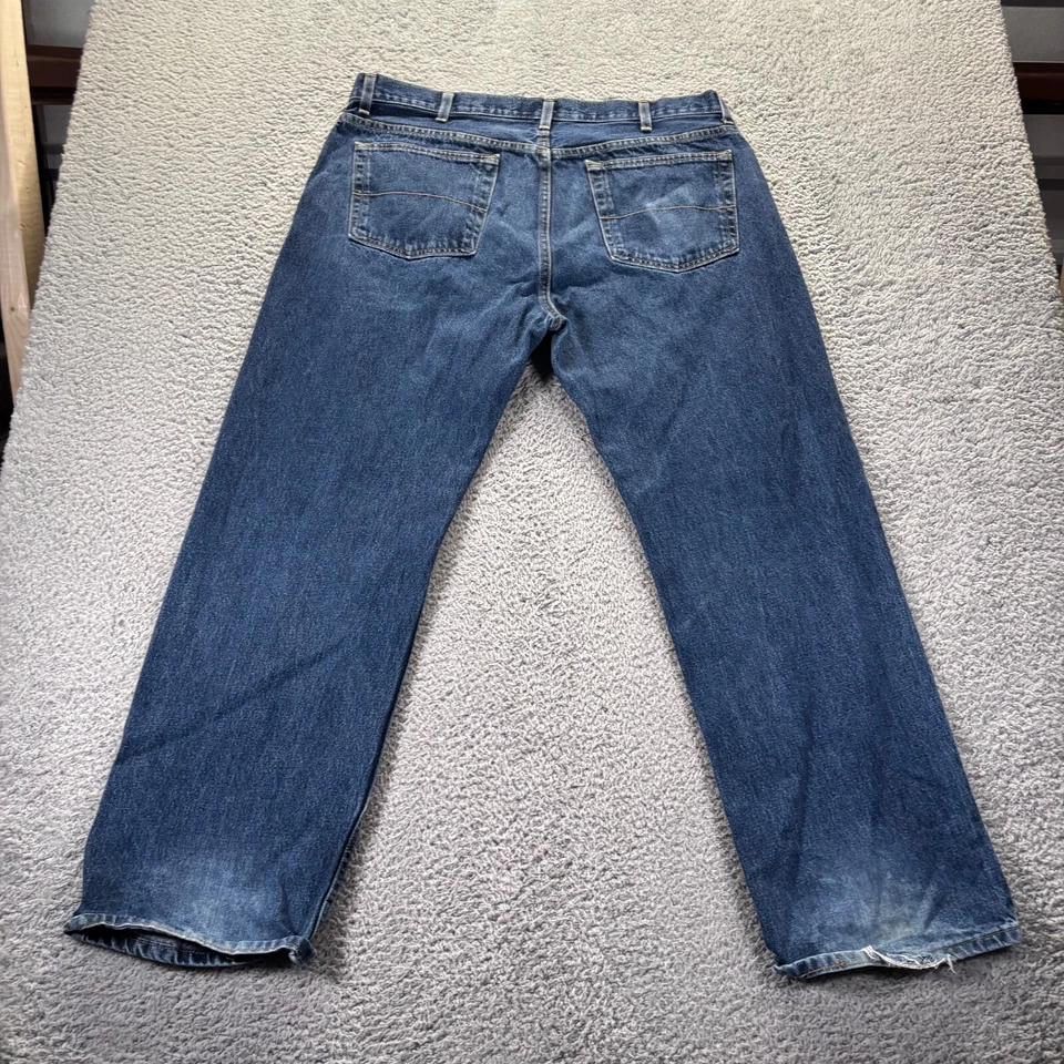 Pantalones de mezclilla holgados sueltos vintage descoloridos Glory para hombre 38x32 azul lavado medio de algodón Foto 4 de 4