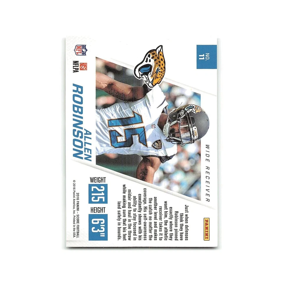 Allen Robinson 2016 Score Toe the Line #11 Jacksonville Jaguars Football Card NM - Image 2 of 3