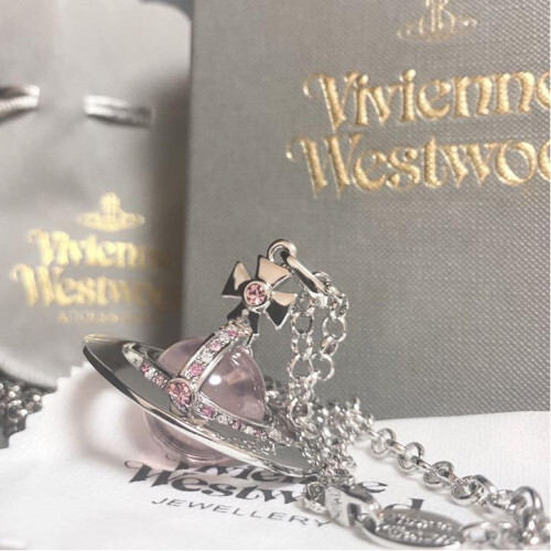 Vivienne Westwood small orb necklace pink x silver new Vivienne Westwood small orb necklace pink x silver new