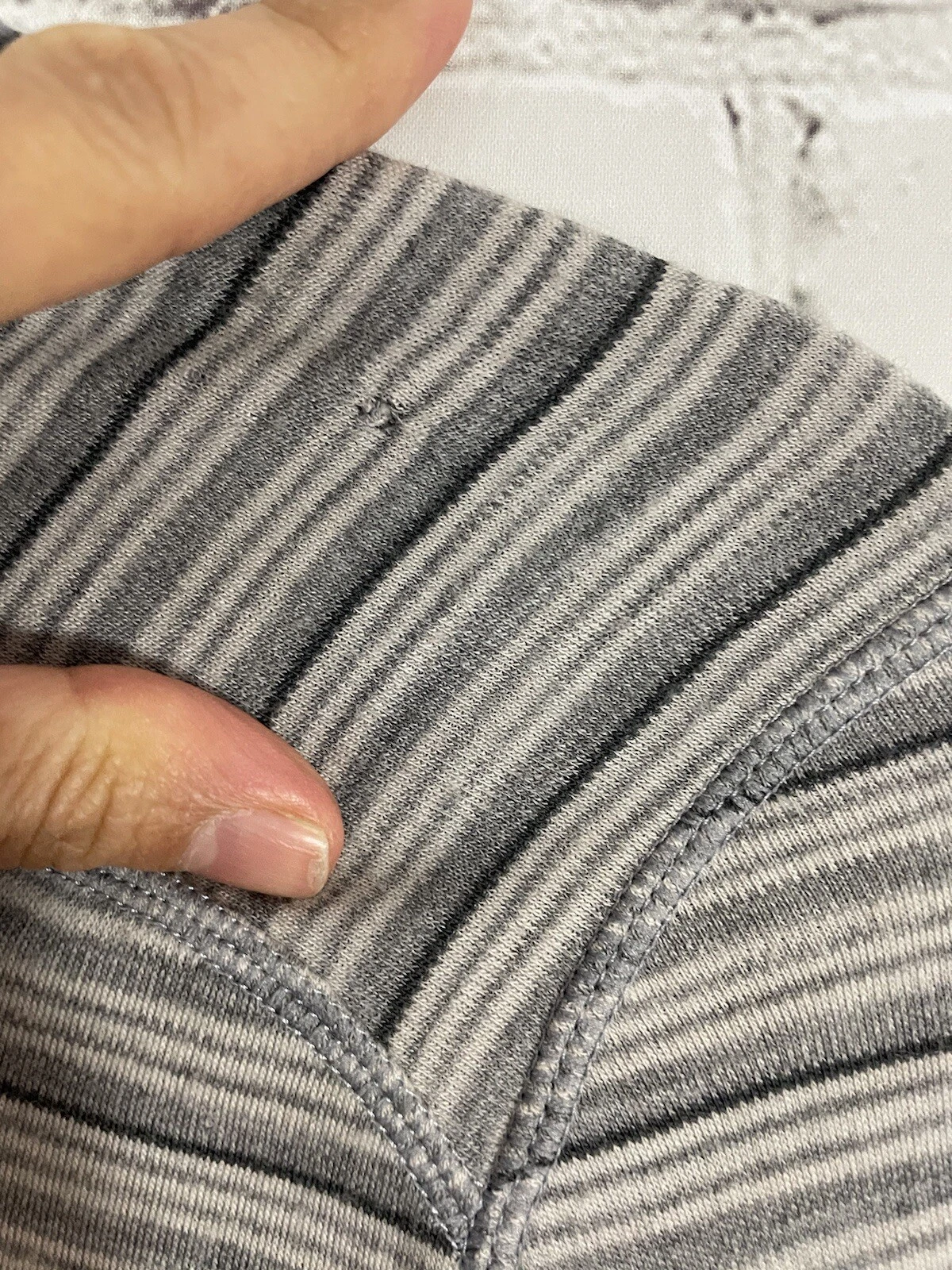 smartwool pullover striped 1/4 zip mended sweater