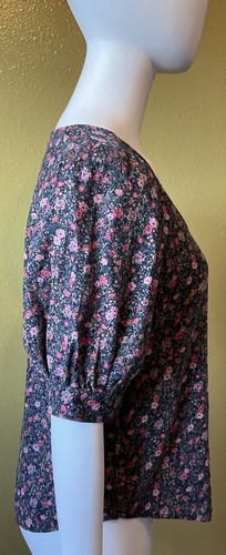 TREASURE & BOND Nordstrom Ditsy Floral Blouse Puff Sleeve Cottagecore Bohemian M - Picture 8 of 21