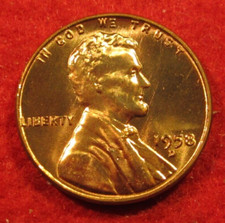 1958 D Lincoln Wheat Centpenny - Uncirculated - Red