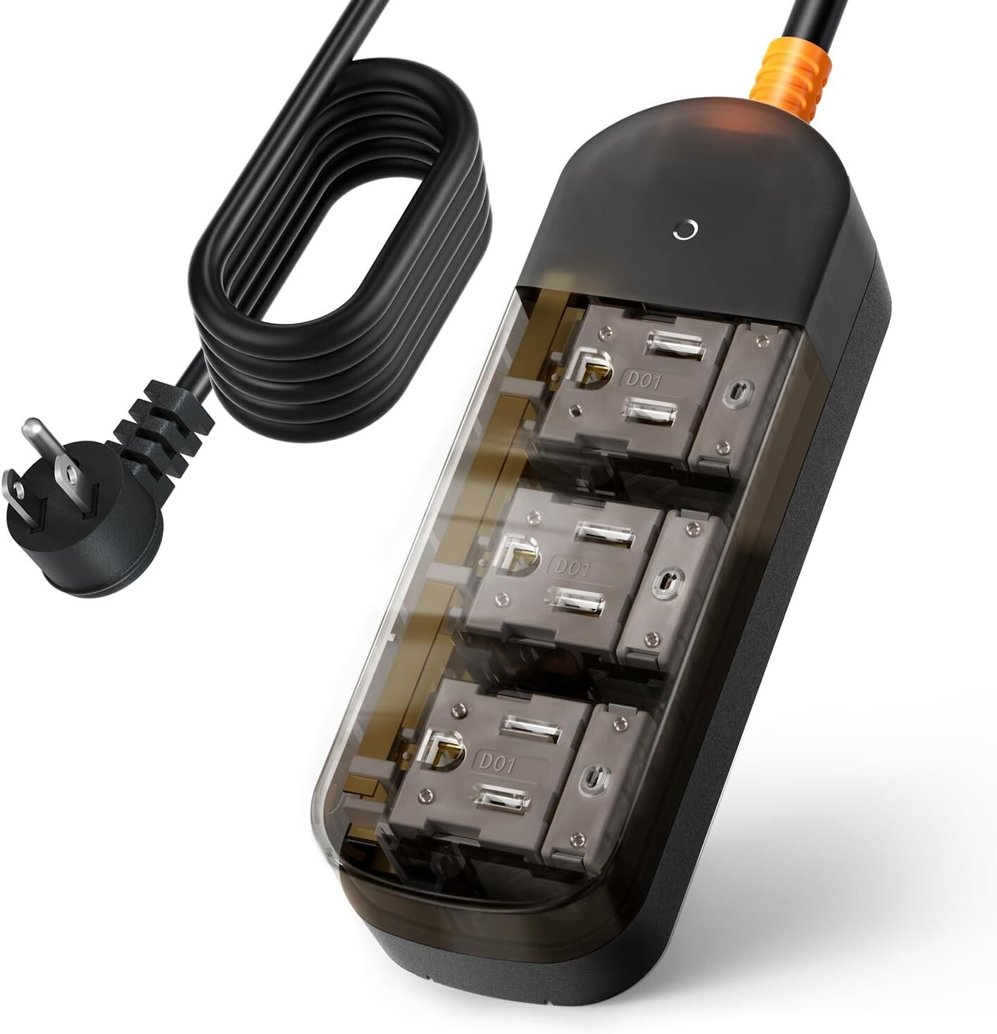 Surge Protector Power Strip 3 Outlets 6ft Extension Cord 1875W Weatherproof Home-image