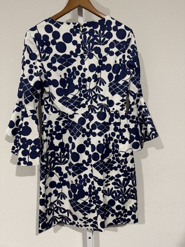 Trina Turk Women's Floral V-Neck Long Sleeve Mini Dress Blue Sz 6 NEW - Picture 8 of 14