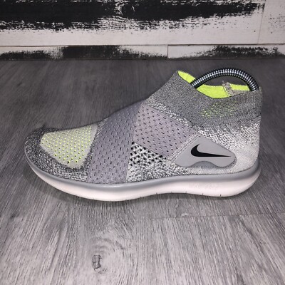 Nike Womens Size 7.5 Free RN Motion Flyknit Gray Running Shoes 880846-002 
