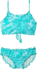 Volcom 272608 Big Girls Island Hop Crop Set Swimsuit Aqua, 14