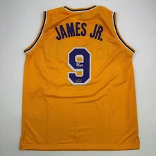 Facsimile Autographed Bronny James Jr. Los Angeles LA Yellow Jersey Size Mens XL