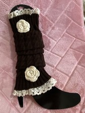 Pair knitted leg warmer for women brand new Black