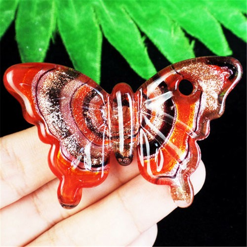 2pcs Beautiful Carved Inlaid Lampwork Glass Butterfly Pendant Bead YJ40DP - Picture 15 of 23