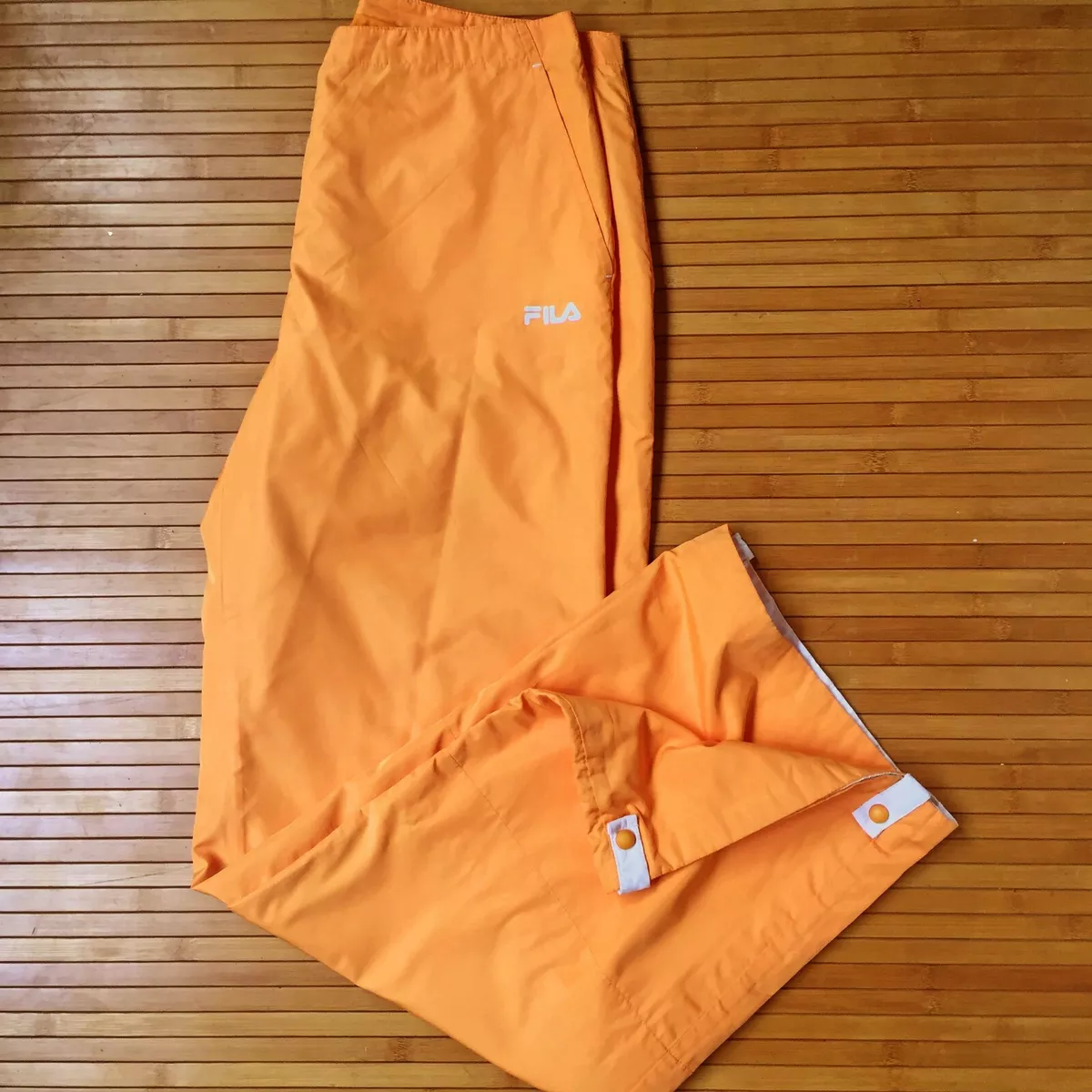 Fila Orange Womens Pants Lined Casual Sport windbreaker Size USA 8