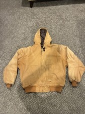 Vintage Walls Blizzard Pruf Ultra Jacket Men Sz L Hooded Duck Canvas Barn/Chore