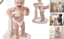 Baby Bath Stand for Babies 6 Months  Up, Foldable Baby Shower Stand for Beige