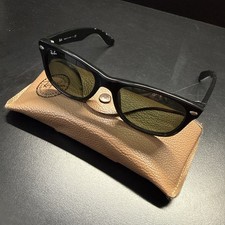 Ray-Ban New Wayfarer Matte Black RB2132 55mm G-15 Green Lense 1