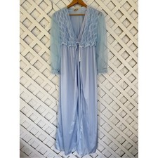 Stardust Vintage Lace Peignoir Set Nightgown Sheer Robe Romantic Cottagecore M