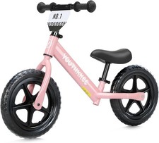 12 Inch Toddler Balance Bike for 1-3 Year Olds, No-Pedal Bike with Tool-Free Adj