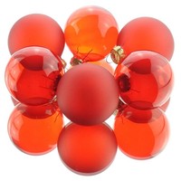 Kaemingk Christbaumkugeln Christmas Red Rot Transparent Ø 6 Cm Glas - 6Er Set