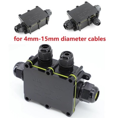 IP68 Waterproof Junction Box 2/3/4/5 Way 3/4 Pin Terminal 4-15mm Dia Wire Cable