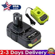 1-2Pack 18Volt P102 Replace for Ryobi 18V Batteries and Charger Combo for 18Volt