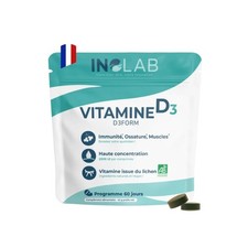 Vitamine D3 vegan issue du lichen bio 2000 UI - 60 comprimés Inolab