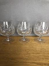 3 Brandy Snifter Glasses “Berkeley” By Edinburgh Crystal 4 1/2" - Stunning!