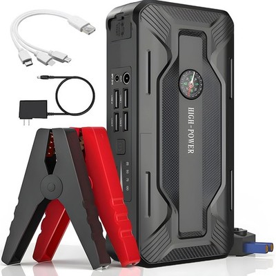 1200A Power Pack Car Jump Starter Battery 99800mAh W/Quick Charge Jumper Cables