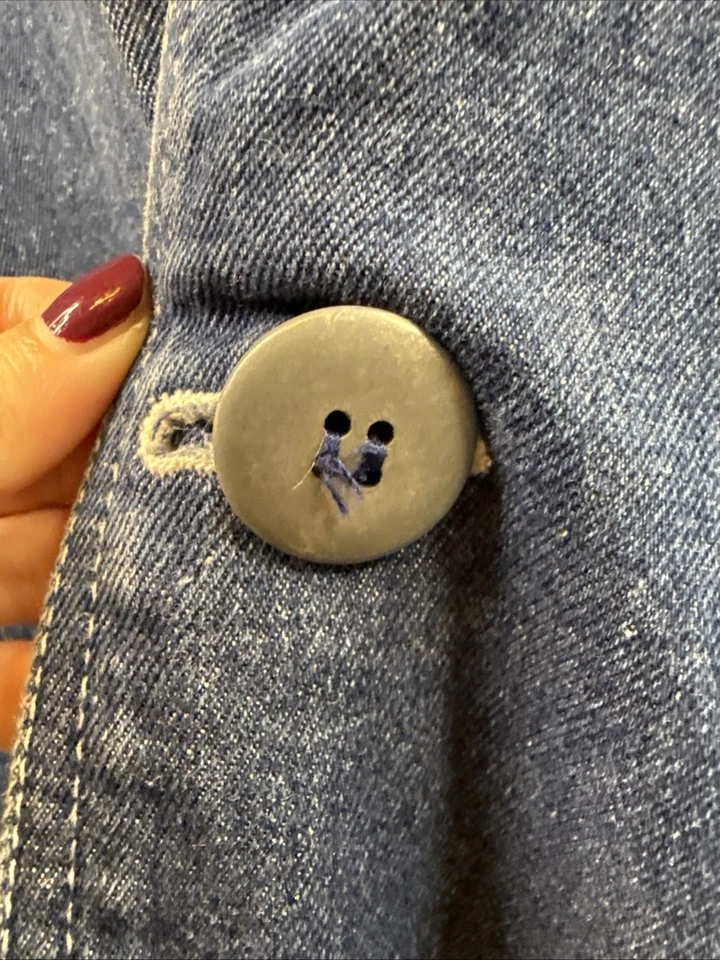 Chaqueta Larga Jean Botón a Presión Marca Michael Jackson Años 80 RARA De Colección Mediana Foto 3 de 4