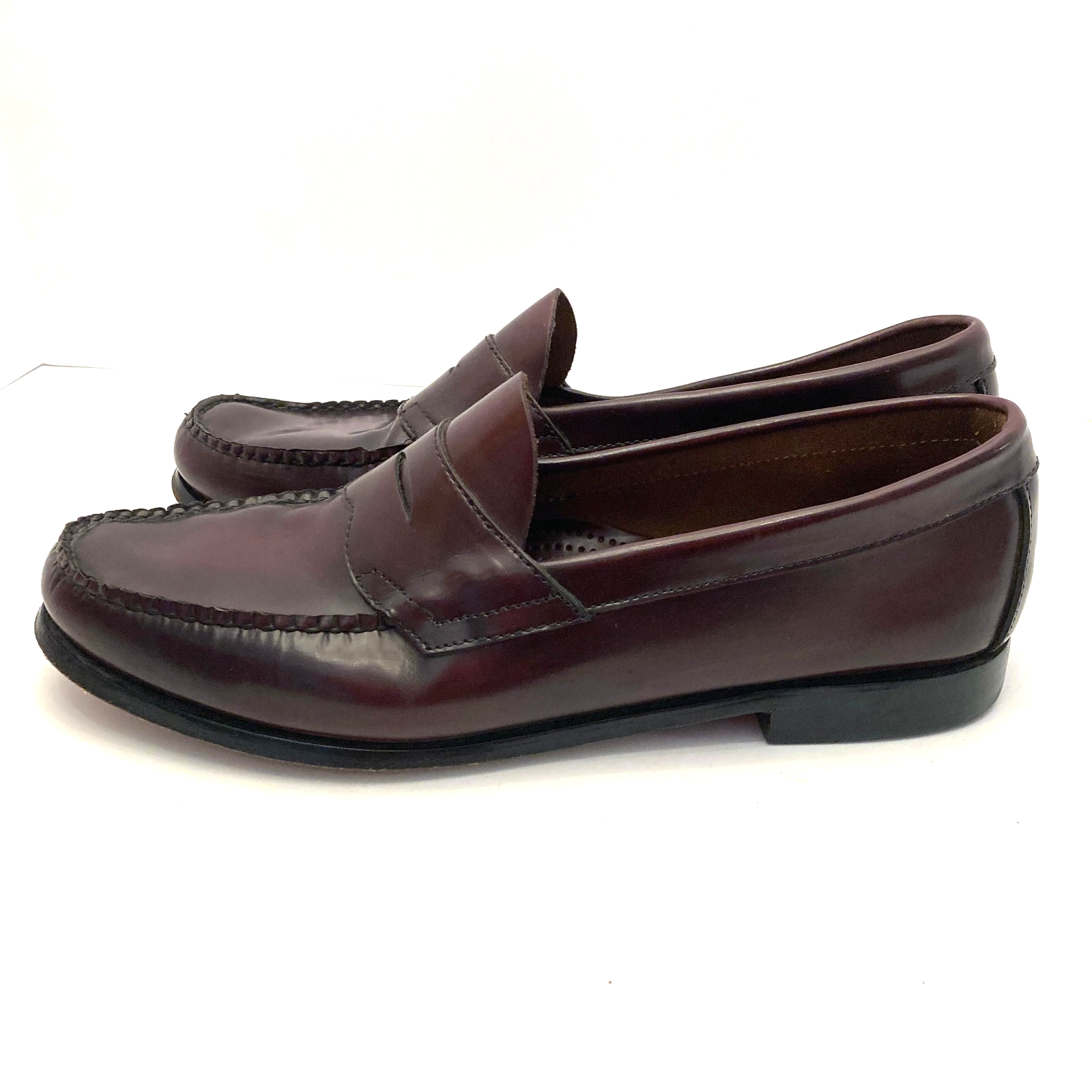 G.H. Bass Weejuns Logan Mens 12 D Burgundy Casual Leather Penny Loafer Shoes