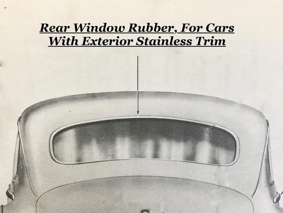 Para Chrysler 1940-1948 Ventana Trasera Goma Acepta Moldura Cromada Foto 2 de 4
