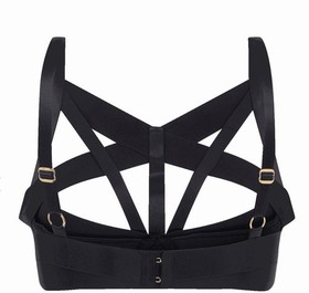 Agent Provocateur Whitney High Neck Underwired Black Bra AP4 36D Silk Straps