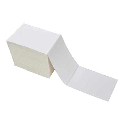 9527 Prodotto Fanfold 4 x 6 Etichette Termiche Dirette 1 Pile | 500 Etichette, Bianco  - Foto 2 di 7