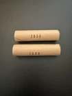 2 Roll Lot 1958 BU Uncirculated Old Bank Wrap Lincoln Wheat Penny Cent 1C