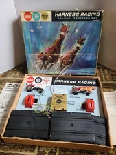 VTG 60s GILBERT AUTO RAMA HARNESS RACING Tri-Oval Trotters Sulky SET Slot Cars